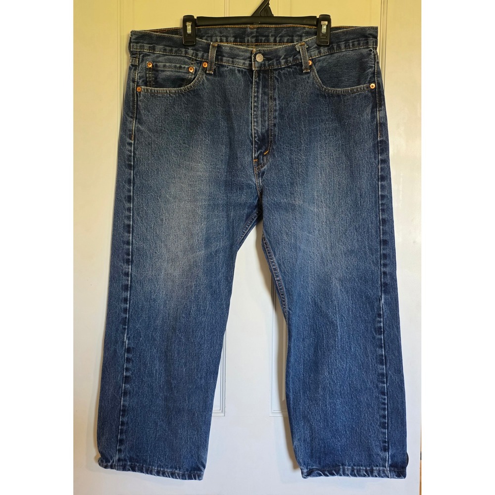 Levis 505 Regular Fit Straight Leg Jeans Mens 40x29 Medium Wash Blue 00505-0216
